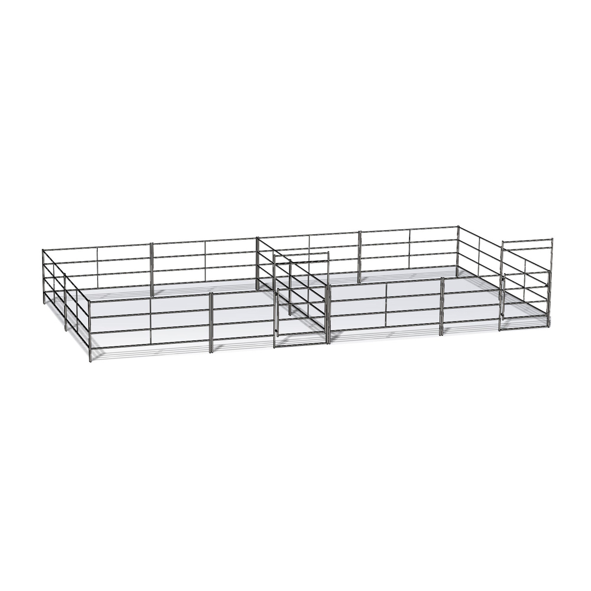 Two 20 Ft X 20 Ft Side by Side Stall Kit (4 Rail)