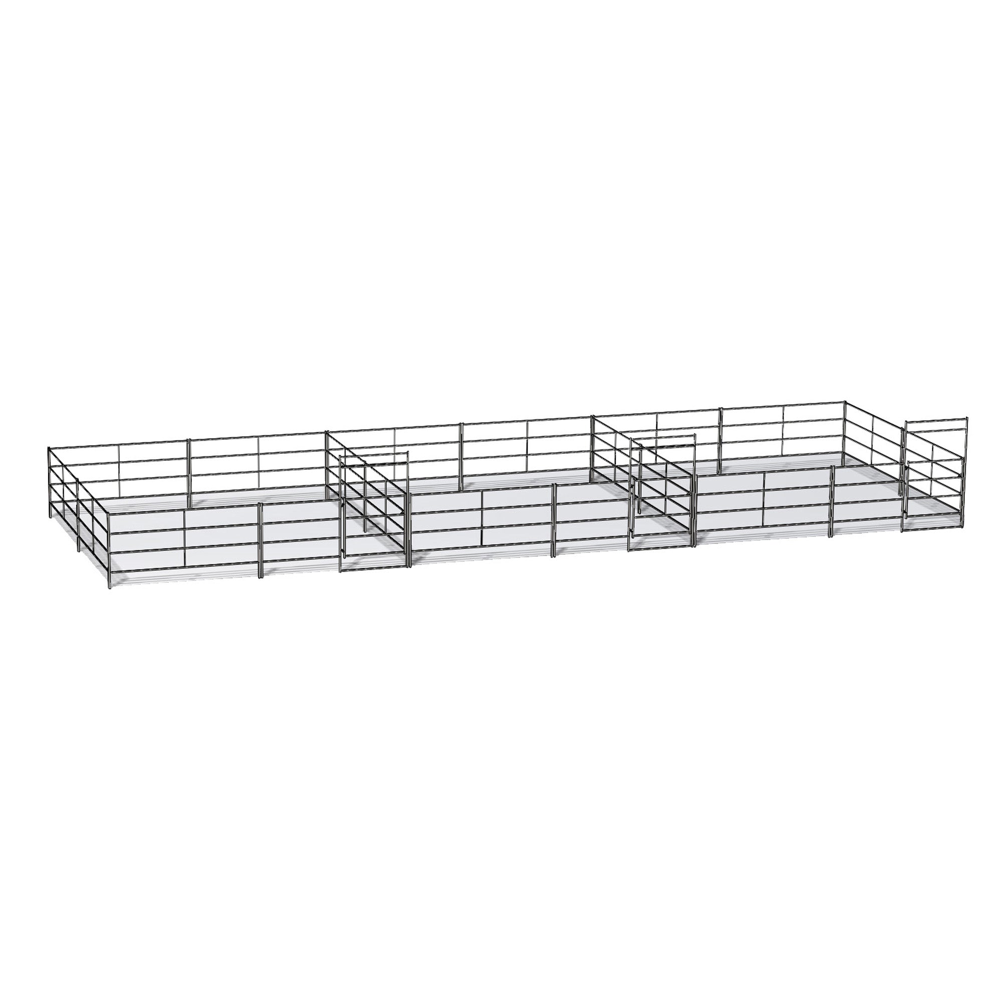 Three 20 Ft X 20 Ft Side by Side Stall Kit (4 Rail)