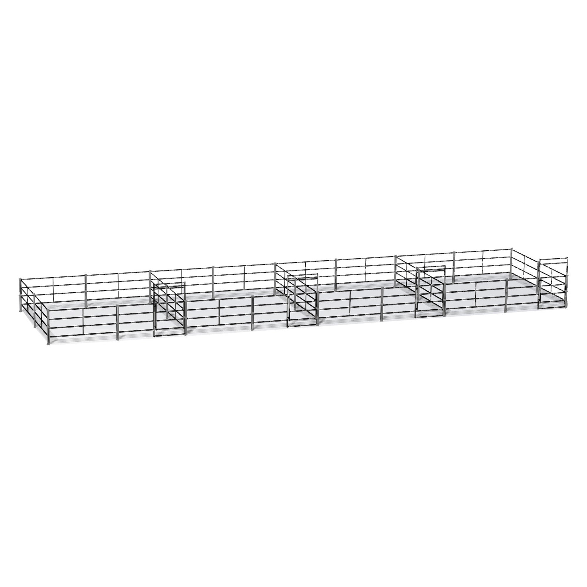 Four 20 Ft X 20 Ft Side by Side Stall Kit (5 Rail)