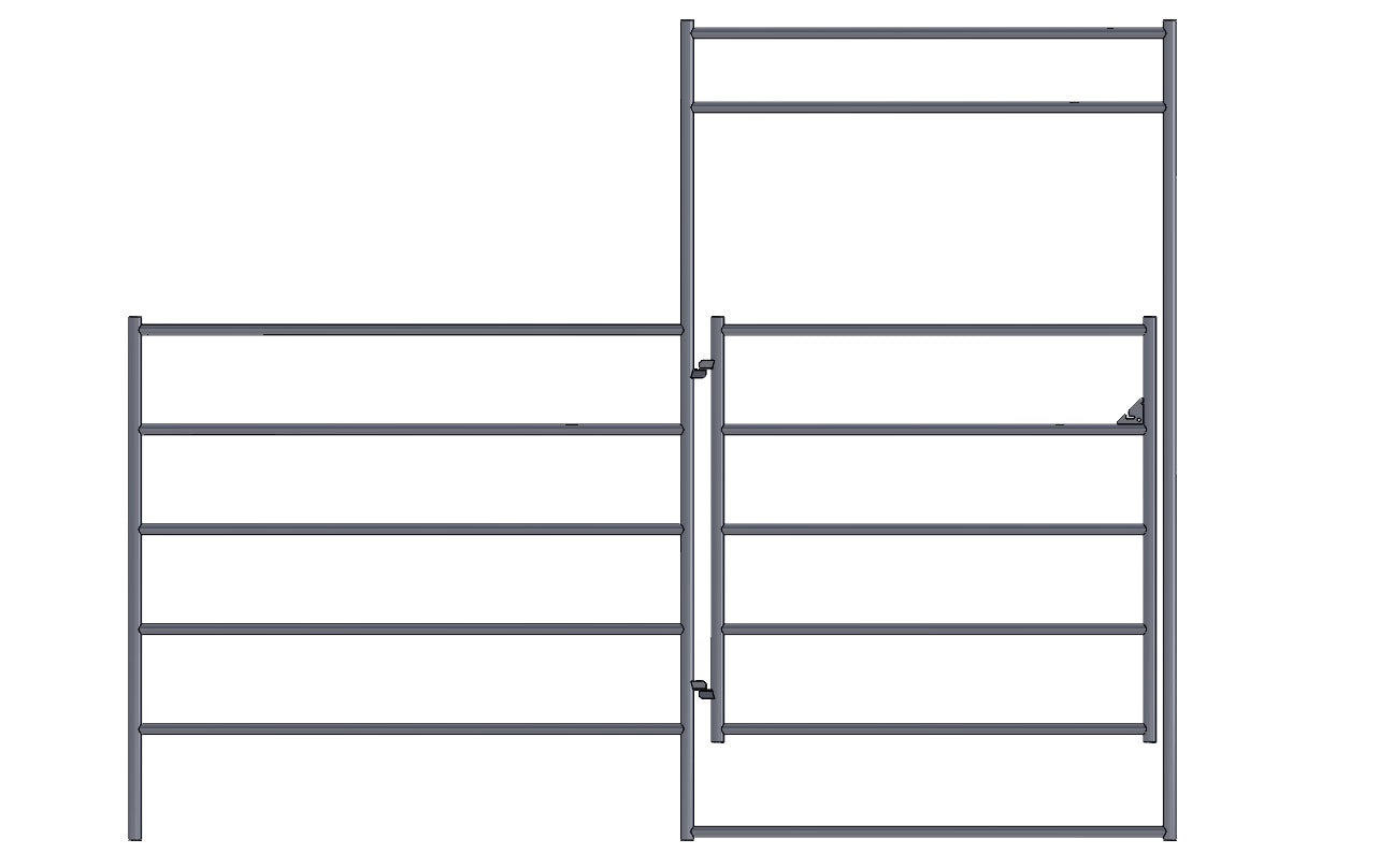 Panel Gate Combo 12ft 5-Rail